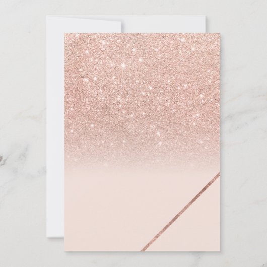 Roos gouden glitter typografie blush roze teken kaart (Achterkant)