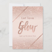 Roos gouden glitter typografie blush roze teken kaart (Voorkant)