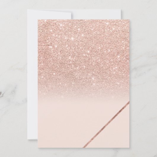 Roos gouden glitter typografie blush roze teken kaart (Achterkant)