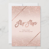 Roos gouden glitter typografie blush roze teken kaart (Voorkant)