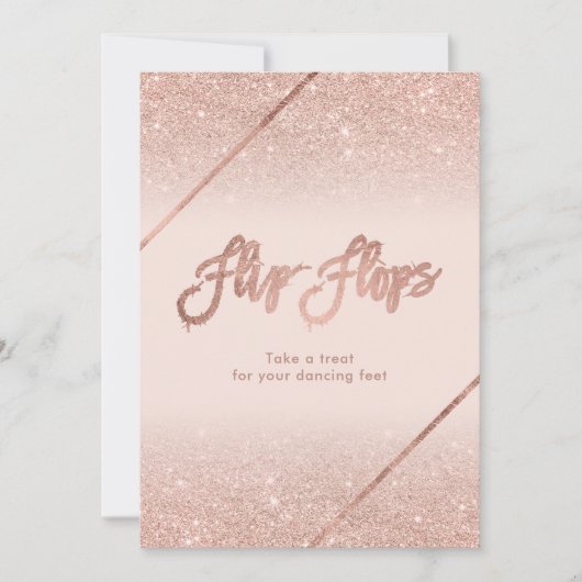 Roos gouden glitter typografie blush roze teken kaart (Voorkant)