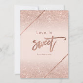 Roos gouden glitter typografie blush roze teken kaart (Voorkant)
