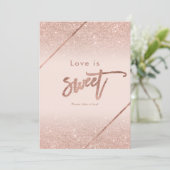 Roos gouden glitter typografie blush roze teken kaart (Staand voorkant)