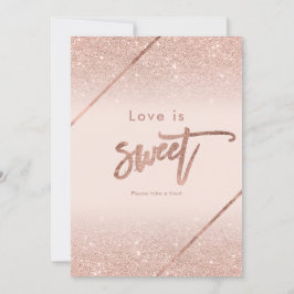 Roos gouden glitter typografie blush roze teken kaart