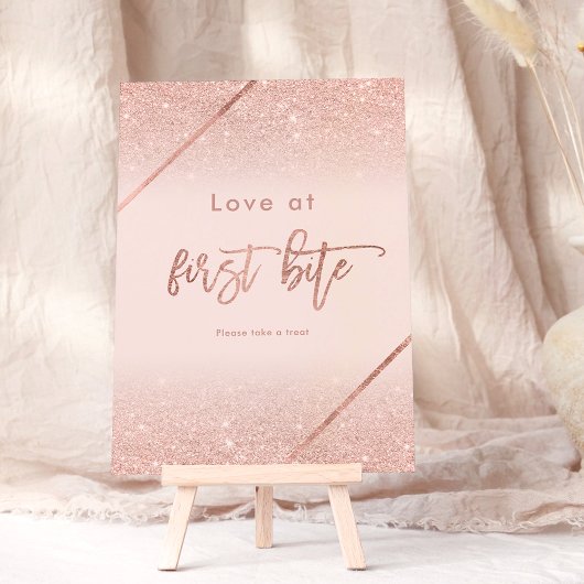 Roos gouden glitter typografie blush roze teken kaart