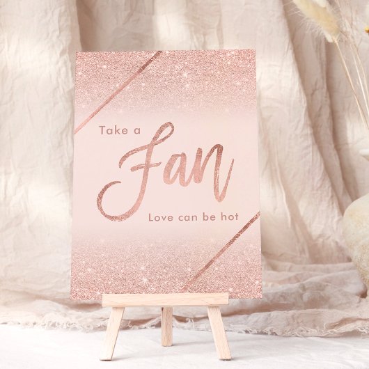 Roos gouden glitter typografie blush roze teken kaart