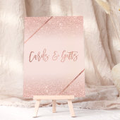 Roos gouden glitter typografie blush roze teken kaart