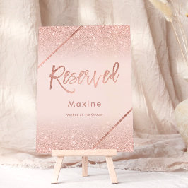 Roos gouden glitter typografie blush roze teken kaart