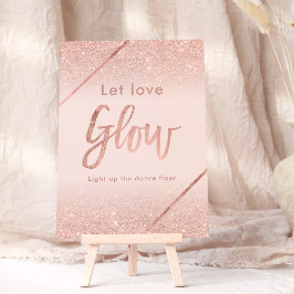 Roos gouden glitter typografie blush roze teken kaart