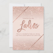 Roos gouden glitter typografie blush roze teken kaart (Voorkant)