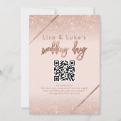 Roos gouden glitter typografie blush roze teken kaart (Voorkant)