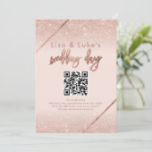 Roos gouden glitter typografie blush roze teken kaart (Staand voorkant)