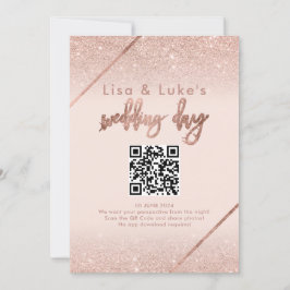 Roos gouden glitter typografie blush roze teken kaart