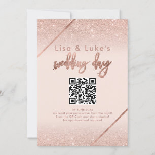 Roos gouden glitter typografie blush roze teken kaart