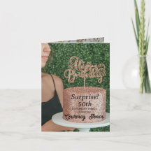 Roos Gouden Glitter Verjaardagstaart 50ste Verjaar