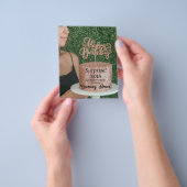 Roos Gouden Glitter Verjaardagstaart 50ste Verjaar Flyer (Hand)