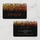 Roos Gouden Glitter Vonk Professionele Haar Stylis Visitekaartje (Voorkant / Achterkant)