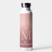 Roos Gouden Glitter Waterfles Aangepaste Letter Na (Links)