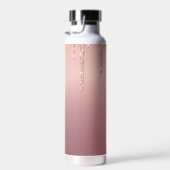 Roos Gouden Glitter Waterfles Aangepaste Letter Na (Rechts)