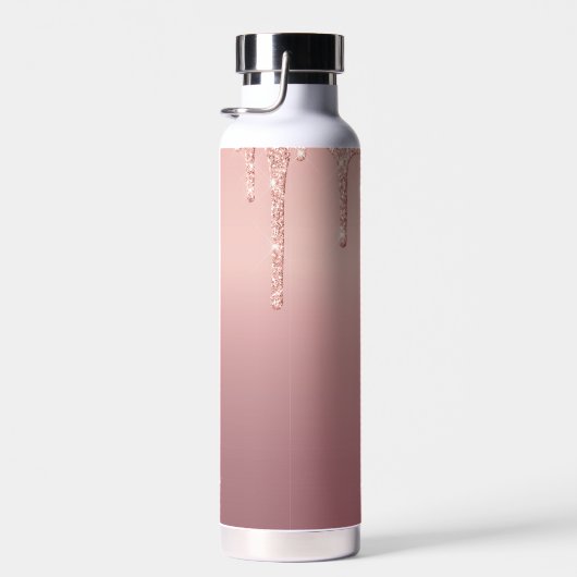 Roos Gouden Glitter Waterfles Aangepaste Letter Na (Rechts)