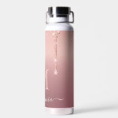 Roos Gouden Glitter Waterfles Aangepaste Letter Na (Achterkant)