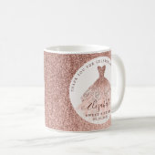 Roos Gouden Glitter Waterverf Jurk Verjaardagsguns Koffiemok (Voorkant rechts)