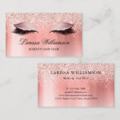 Roos gouden glitter wimper extensies make-up artie visitekaartje (Voorkant / Achterkant)