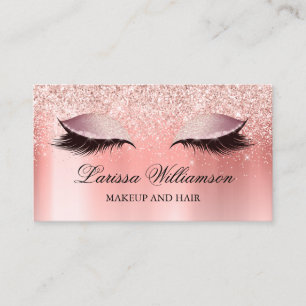 Roos gouden glitter wimper extensies make-up artie visitekaartje