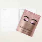Roos Gouden Glitter Wimpers Schoonheidssalon 2024  Planner (Display)