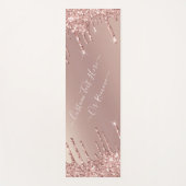 Roos Gouden Glitter Yoga Mat met Aangepaste Tekst (Voorkant)