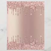 Roos Gouden Glitter Zakelijke Letterhead Sjabloon Briefhoofd (Achterkant)