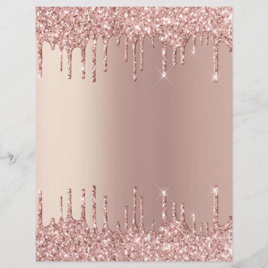 Roos Gouden Glitter Zakelijke Letterhead Sjabloon Briefhoofd (Achterkant)