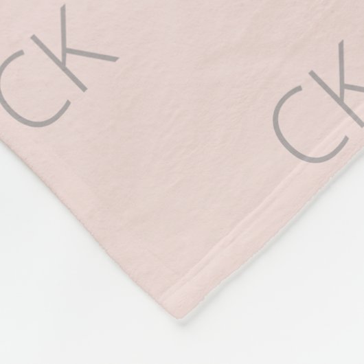 Roos gouden glitter zilveren roze monogram fleece deken (Hoek)