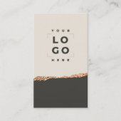 Roos Gouden Glitter & Zwart Modern Cadeaubon Visitekaartje (Voorkant)