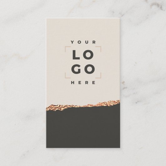 Roos Gouden Glitter & Zwart Modern Cadeaubon Visitekaartje (Voorkant)