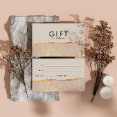 Roos Gouden Glitter & Zwart Modern Cadeaubon Visitekaartje