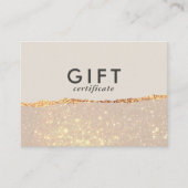 Roos Gouden Glitter & Zwart Modern Cadeaubon Visitekaartje (Voorkant)