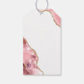 Roos Gouden Glitter Zwart Script Bruiloft Dank u Cadeaulabel (Achterkant)