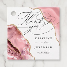 Roos Gouden Glitter Zwart Script Luxe bruiloft Bedankjes Labels