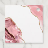 Roos Gouden Glitter Zwart Script Luxe bruiloft Bedankjes Labels (Achterkant)