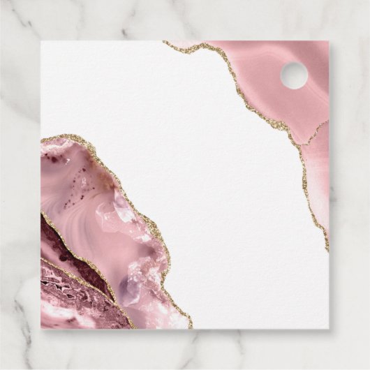 Roos Gouden Glitter Zwart Script Luxe bruiloft Bedankjes Labels (Achterkant)