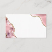 Roos Gouden Glitter Zwart Script Luxe bruiloft Plaatskaartje (Achterkant)