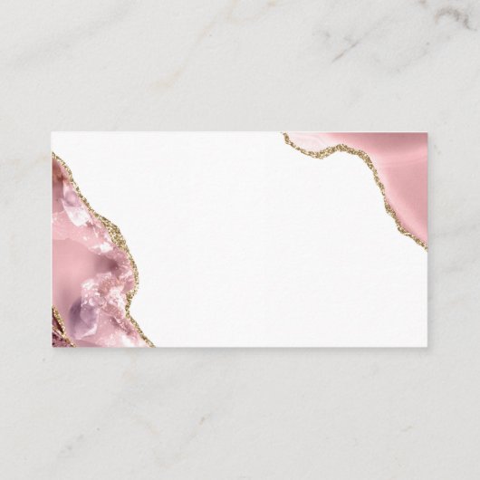 Roos Gouden Glitter Zwart Script Luxe bruiloft Plaatskaartje (Achterkant)