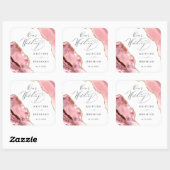 Roos Gouden Glitter Zwart Script Luxe bruiloft Vierkante Sticker (Vel)