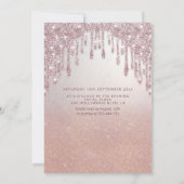 Roos gouden glitterie druppelt ombre tiara kaart (Achterkant)