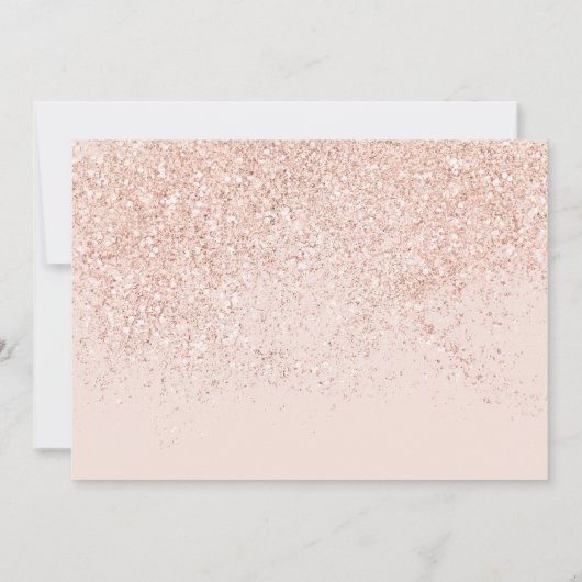 roos gouden glitterscript zwart roze foto Sweet 16 Kaart (Achterkant)