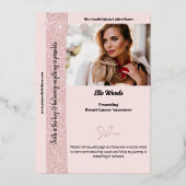 Roos Gouden Glitz Folie Autograph Kaarten voor Pag (Achterkant)