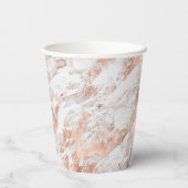 Roos Gouden Glitz Wit Marmeren Huwelijk Papieren Bekers (Achterkant)