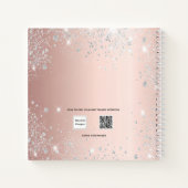 Roos gouden gouden glitter blush van het gastboek notitieboek (Achterkant)