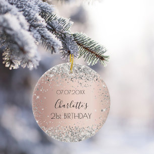 Roos gouden gouden gouden zwarte zilveren glitterv keramisch ornament